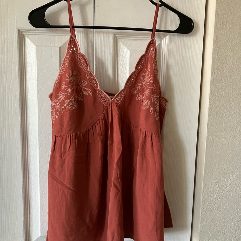 Rust Orange Embroidered Camisole